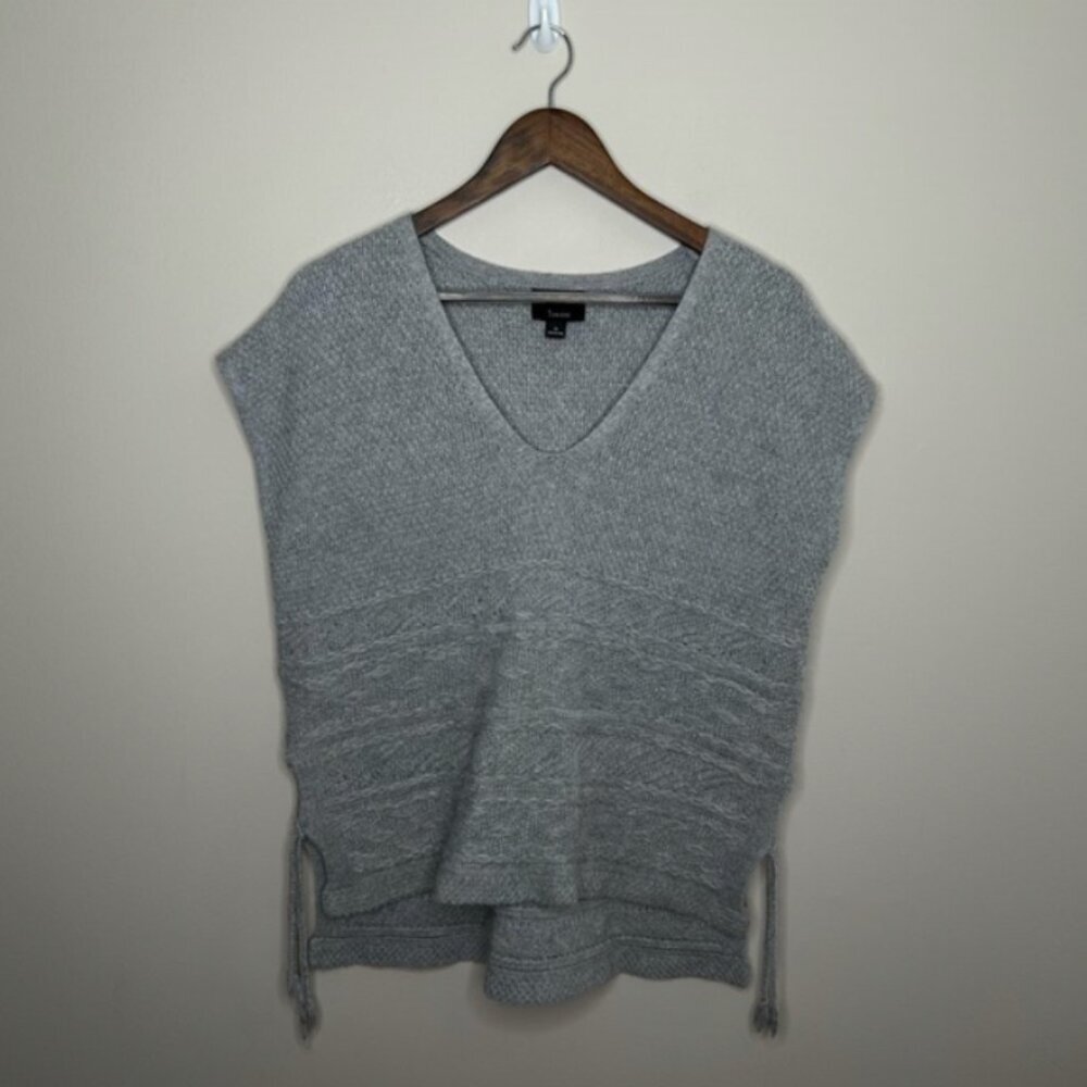 Anthropologie Lumière Sweater Short Sleeve V Neck Grey Medium